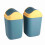 Plastic Press Lid Waste Container, Easy Clean Plastic Bin for Home Office Bathroom, Swing Cover Design, 2 Pack 2