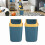 Plastic Press Lid Waste Container, Easy Clean Plastic Bin for Home Office Bathroom, Swing Cover Design, 2 Pack 5