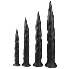 Silicone Anal Dildo with Powerful Suction Cup Flexible Long Prostate Stimulator Soft Butt Plug Black S