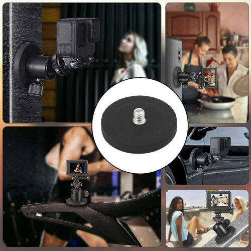 Magnetic Suction Bracket Base 1/4 Inch Screw Threaded Hole Action Came 2