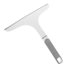 Shower Squeegee with Short Handle Easy Grip for Bathroom Mirror Glass Door and Window Cleaning GrayWhite