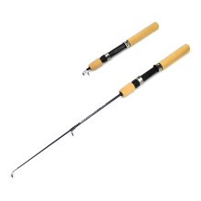 Fishing rod WinterShrimpFishing rods MiniIce rod MetalFishing reels Elastic CarbonLure AntiSlipWoodenHandle Casting Rod 80cm Rod No Reel