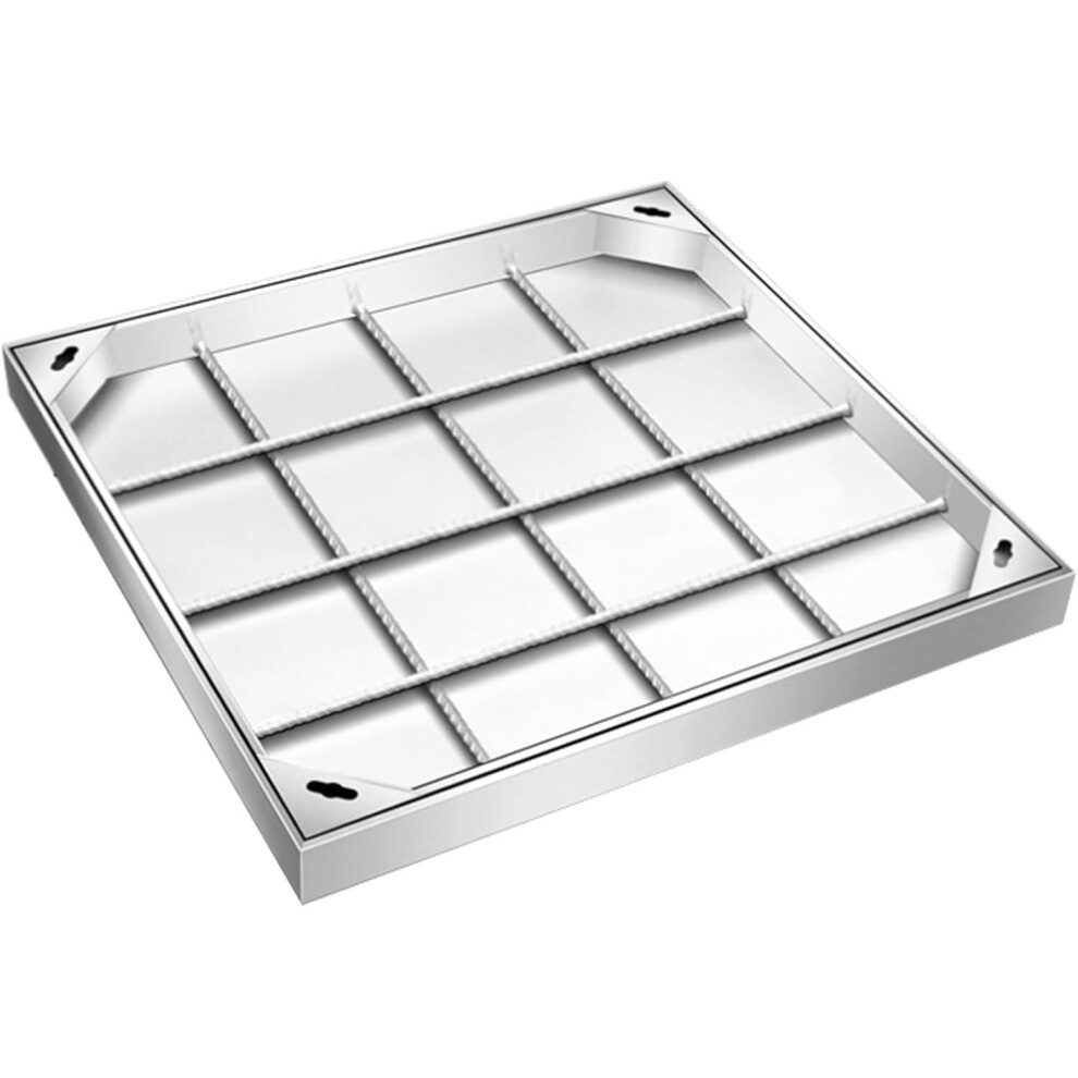 Stainless Steel Recessed Manhole Cover 400X400mm Heavy Duty Invisible Design For Garden And Pavement 9001264685072