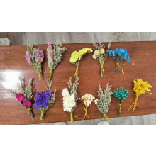 Naturliga torkade blomsterarrangemang, mini torkade blombuketter för bröllopsdekor, inredning i ett genomskinligt etui (flerfärgat, 2 askar)