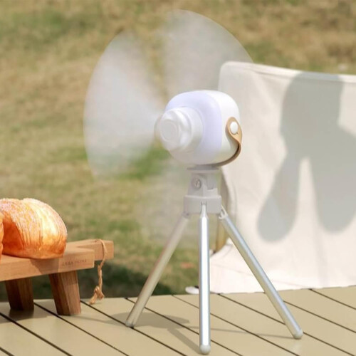 Ceiling fan for tent, with light, batterypowered, USB, remote control – 7200 mAh 1