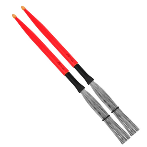 Retractable Drum Wire Brushes with Ergonomic Maple Handles for Jazz Percussion Practice