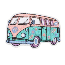 Sew On/Iron On Patches Flowers Embroidery Patches Cartoon Bus-4