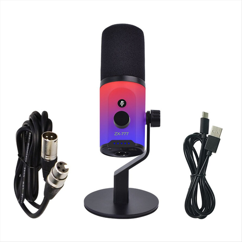 Usb/Xlr Rgb Dynamic Microphone For Podcasting Recording Gaming Live St 4853197611070
