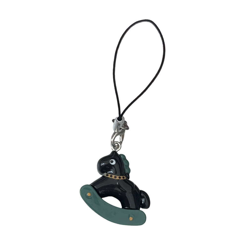 Bright Colorful Resin Phone Lanyard Keychain Adorable- Black 7696001055465