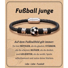 Athletic Inspired Leather Bracelet Magnetic Fastener-Black
