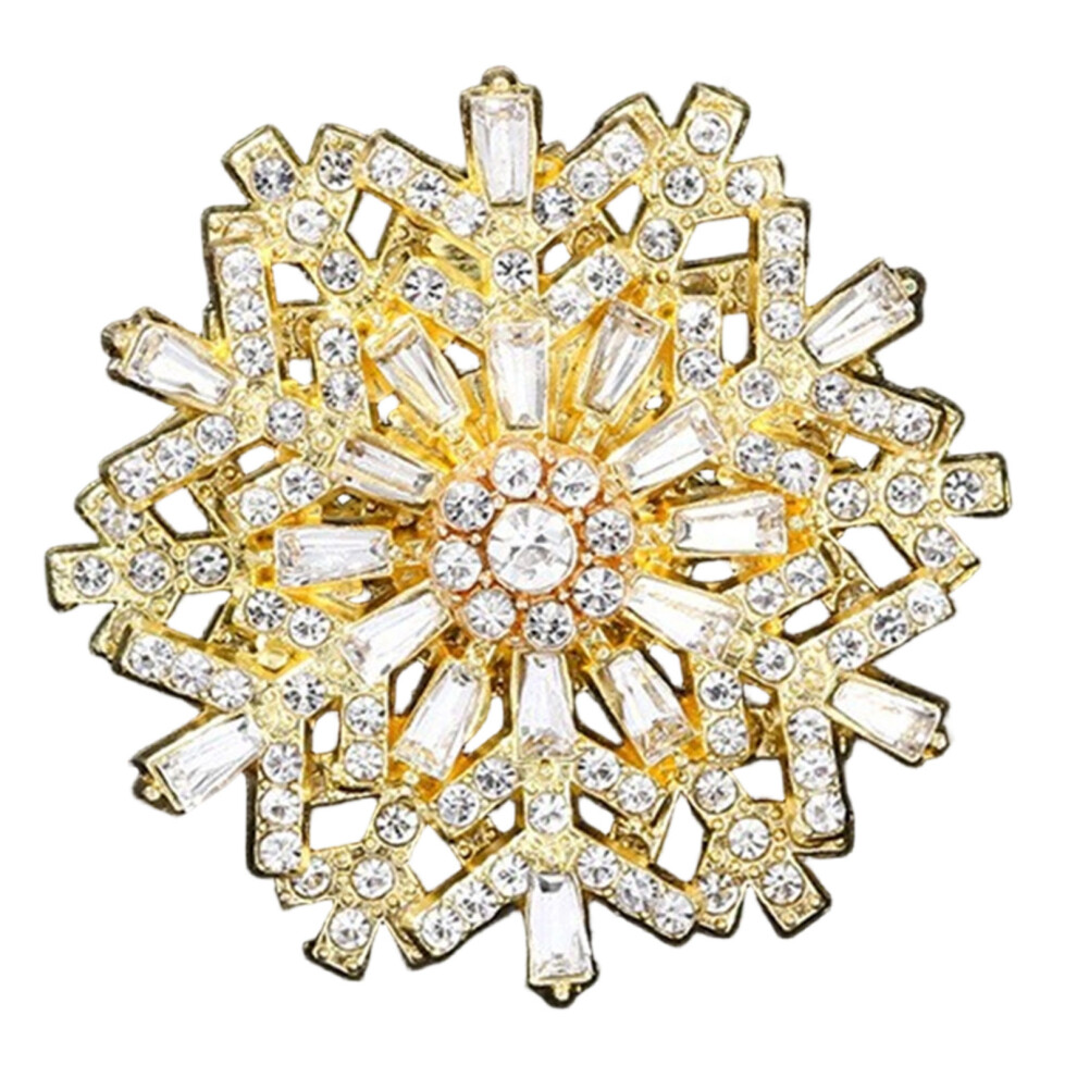 Golden/White Versatile Snowflake Brooch Easy To Matching With
