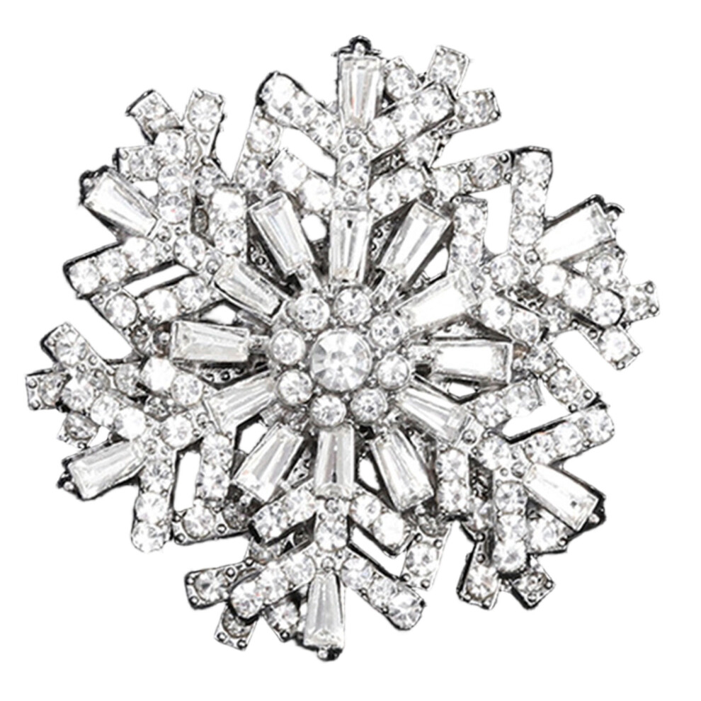 White Versatile Snowflake Brooch Easy To Matching With Diverse