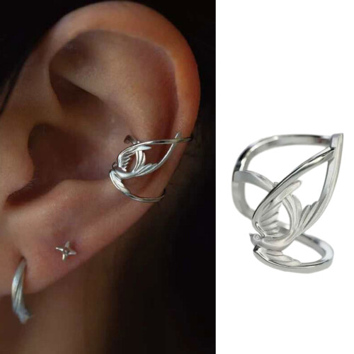 Artistic Swallow Ear Cuff Clip Comfortable Wear Unique Design 1