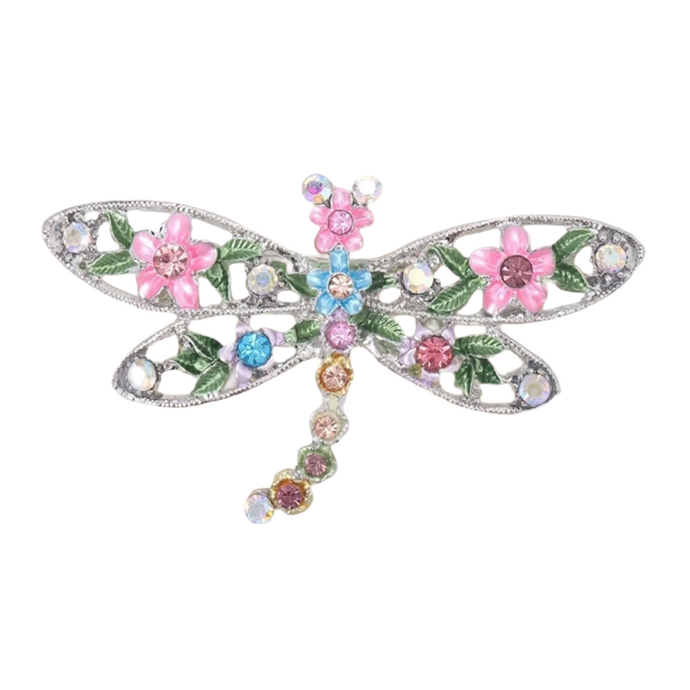 Silver Meaningful Gift Dragonflies Brooch Symbolizing Freedom