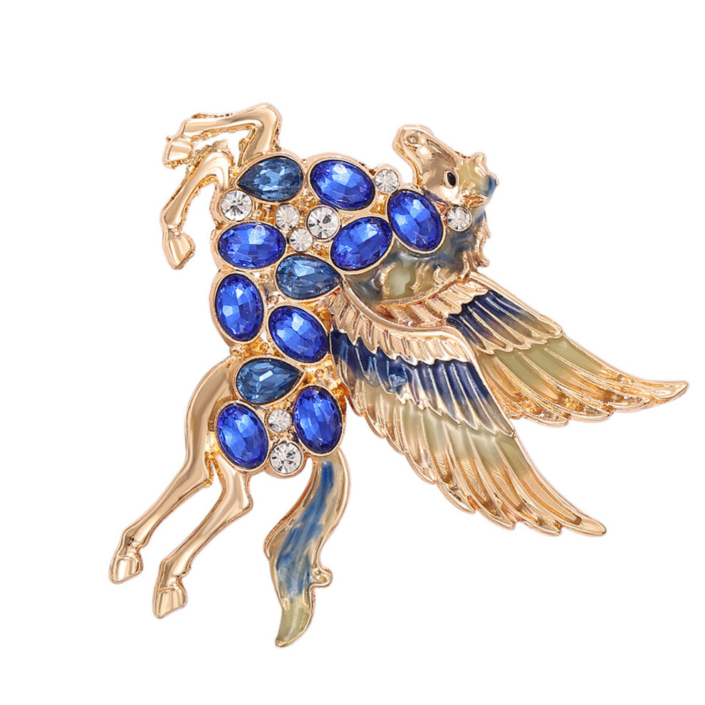 Blue Sparkling Rhinestones Brooch For Adding Highlight To