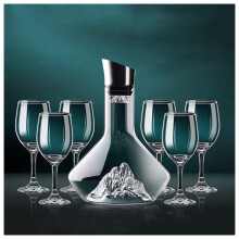 Crystal Wine Glass Set with Lead HandBlown Decanter, European Luxury Goblets for Home
