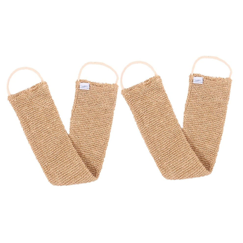 2 Pack Back Scrubber Exfoliating Jute Bath Towels with Long Straps for Body, Arms, Legs and Chest