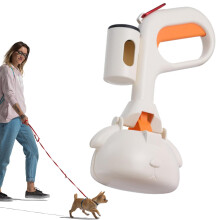 Poop Pickup for Large Dogs, Shatterproof Dog Poop Scoop with Waste Bag, for Cat Litters, Puppy Training, Garden Cleaning, Horse Stable Park Beige