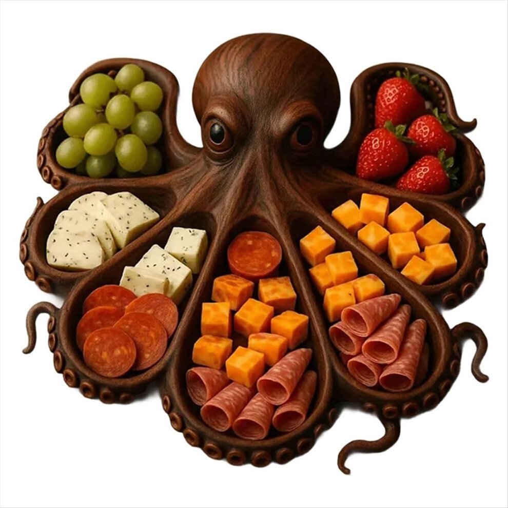 Typecat Octopus Charcuterie Platter, Animal Themed Cheese Bread Board, Novelty