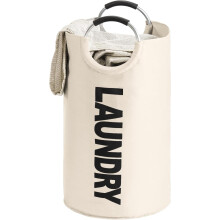 Sac à linge pliable avec poignées en aluminium, panier à linge en matériau imperméable et durable, grande capacité, pliable et organisé