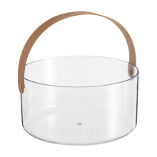 Balde de gelo com alça para gelar bebidas, balde de gelo portátil multifuncional e elegante com design transparente, durável e ecológico em
