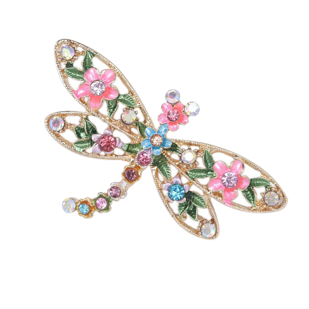 Gold Zinc Alloy Dragonflies Brooch In Multiple Hues Perfect For