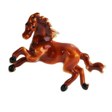 Artistic Chinese Zodiacs Horse Brooch Vintage Alloy Fashion-Red