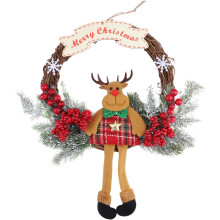 Bezaubernder Weihnachtskranz, Schneemann-Dekorationen mit ansprechendem Design und hochwertigen Materialien, 30 cm / 11,81 Zoll, für drinnen und