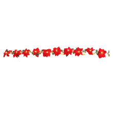 Predosvetlená zamatová vianočná hviezda v girlande na dekoráciu domu, ideálna na rodinné oslavy a sviatky (Swan Velvet Red, 2M)