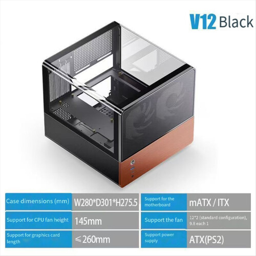 V12 MATX Desktop Case Room Type-C Interface ATX Power Supply Mini Sid 2
