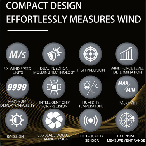 Easy to Use Handheld Digital Anemometer Including Large LCD 1