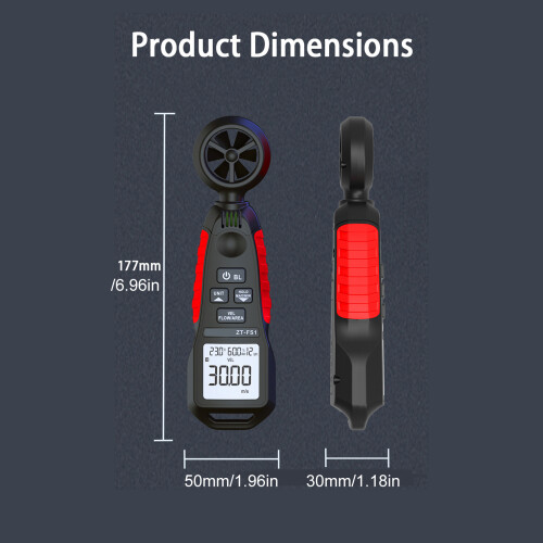 Easy to Use Handheld Digital Anemometer Including Large LCD 2