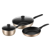 NonStick Frying Pan Set for Induction and Gas Stove, 3Piece Durable Cookware with Riveted Handle