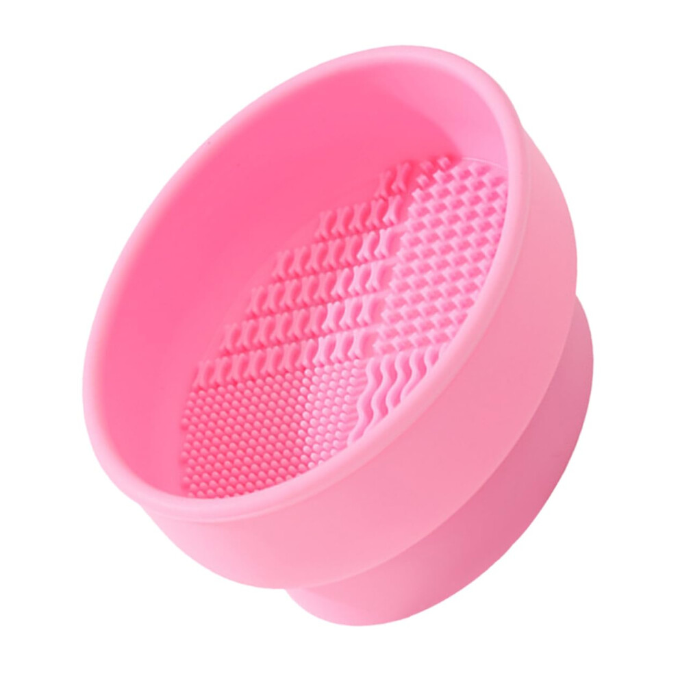 Makeup Brush Cleaner Bowl with Drying Holder, Silicone Deep Cleaning Pad for Gentle Bristle Care