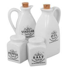 4Pcs Japanese Soy Sauce Dispenser Ceramic Oil Vinegar Bottle with Lid Leakproof Heat Resistant Kitchen Set