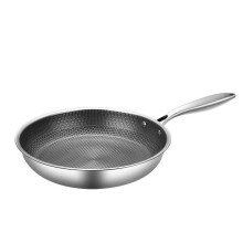 Stainless Steel Honeycomb Non Stick Wok Pan 30cm Oven Safe for Gas and Induction Cooking