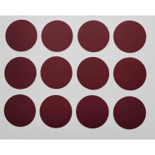 Leather Patch Wine Red Round Self Adhesive Waterproof for Couch Furniture Cabinets Walls