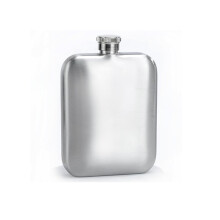 6oz Stainless Steel Hip Flask StraightSided Pocket Size Leakproof Calendered Finish
