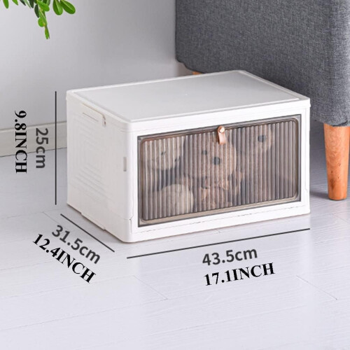 Foldable Plastic Storage Bin with Lid, Stackable Clear Under Bed Organizer for Home or Office (1 Layer) 1