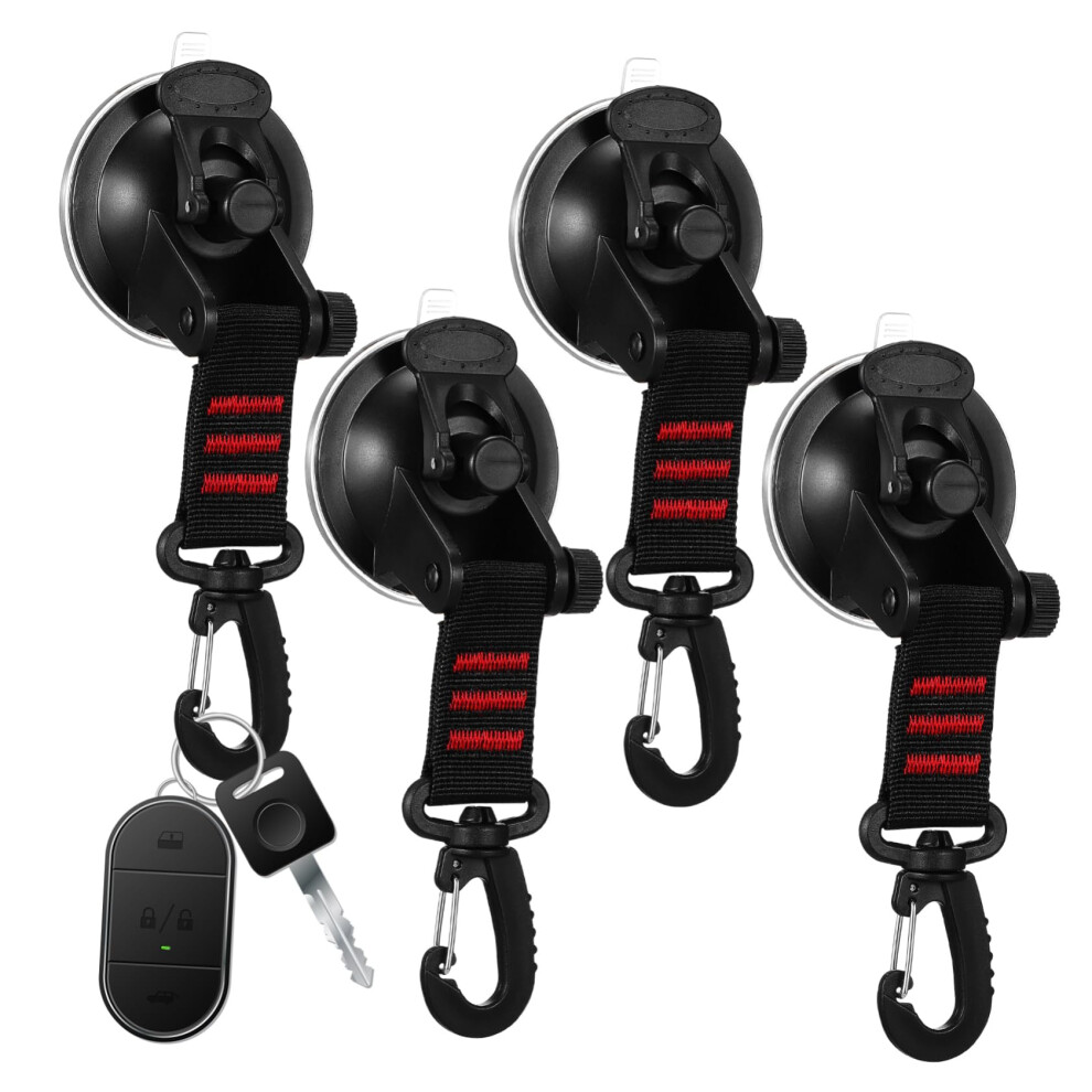 4Pcs Heavy Duty Rotatable Suction Cup Hooks With Straps For Car Awning Camping Bathroom Kitchen 9119770492104