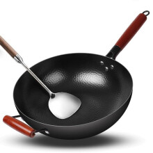 32cm Non Stick Wok for Gas Stove with Large Handle Grip, Easy Clean Iron Cookware Pan