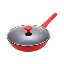 Large Non Stick Wok Pan with Handle for Gas Stove Cooking Even Heat Distribution Easy Clean
