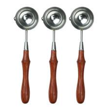 Cuillère à fondre pour sceller la cire, 3-Bois moyen argenté