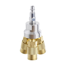 Round Tees Air Connectors for Quick Disconnect 1/4NPT Size Brass