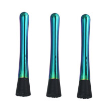 Cocktail Muddler Set, Stainless Steel Ice Crusher, Ergonomic Long Handle, Colorful Home Bar Tool