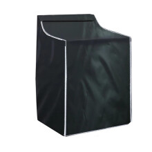 2 waterproof and sunprotected washing machine covers, laundry dryer cover, automatic protection, easy fit, universal protection for home (Black)