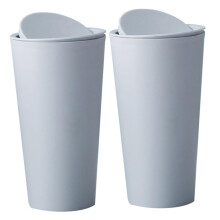 2pcs Mini Desktop Plastic Trash Cans with Swing Lid Compact Small Waste Bins for Office Dorm Car