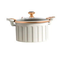 Enamel Pressure Cooker 8L White NonStick Soup Pot with Vacuum Seal for Home Cooking