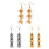 Versatile Bohemian Ethnic Dangling Earrings Pair Three-Gold 2