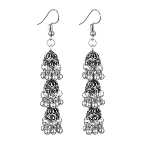 Lightweight Bohemian Ethnic Dangling Earrings Featuring-Silver